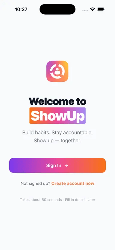 ShowUp App screenshot